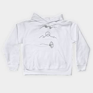 minimal line art pack Kids Hoodie